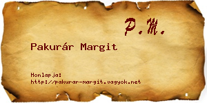 Pakurár Margit névjegykártya