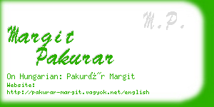 margit pakurar business card